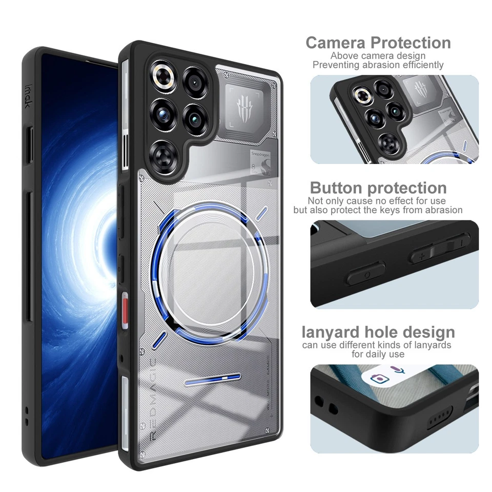 IMAK For ZTE nubia Red Magic 11 Pro+, Phone Case Soft Frame PC Plate Clear Cover - Image 2 of 4