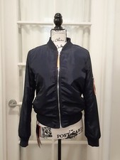 Nwt Lafurla Multicolor Mink Fur-lined Navy Bomber Varsity Jacket Coat Reversible