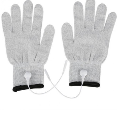 Hot Selling Silver Electric Pulse Physical Therapy Massage Gloves For Women &Men