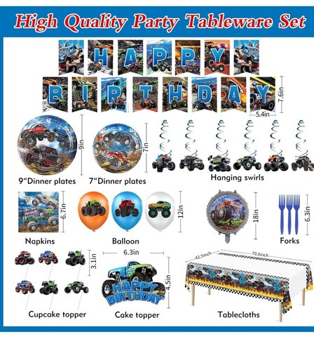 Monster Jam Party Supply 75pces For 10 Guests - Picture 2 of 5