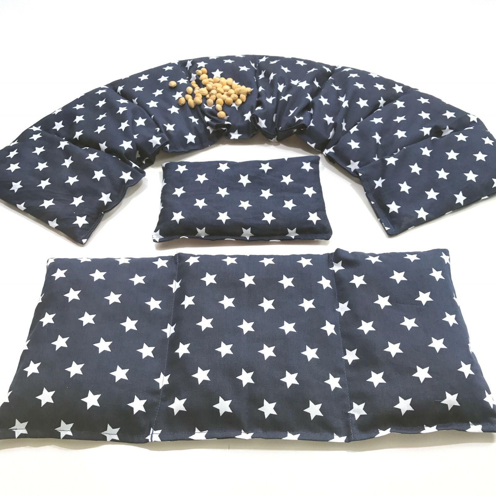Verschiedene SETS BLAU STERNE Kirschkernkissen XXL Körnerkissen