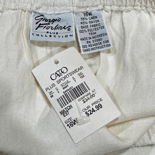 NEW Giorgio Fiorlini Long Maxi Skirt 16W White Linen Blend Y2K Coastal Cowgirl - Picture 5 of 8