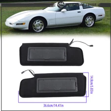 Sun Visor Shades PAIR Lighted Vanity Mirror For 1984 85-1996 Chevy Corvette C4