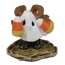 Wee Forest Folk THE CANDY CORN KID, WFF# M-300, Halloween Ghost Mouse