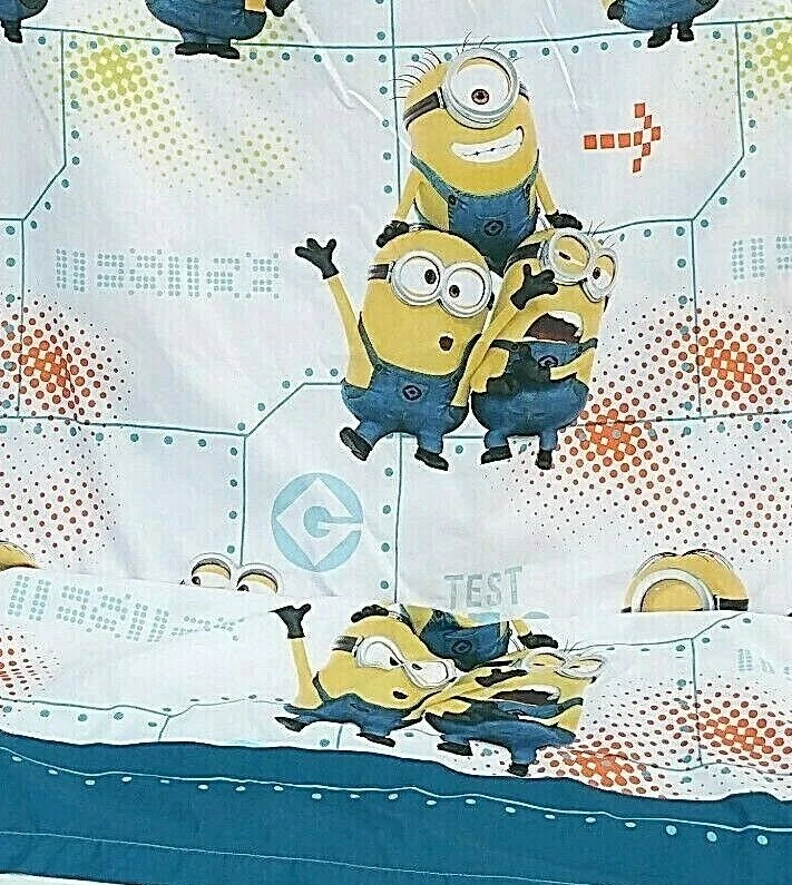 Sábana bajera plana Minion Twin Despicable Me fondo blanco tela artesanal Foto 4 de 4