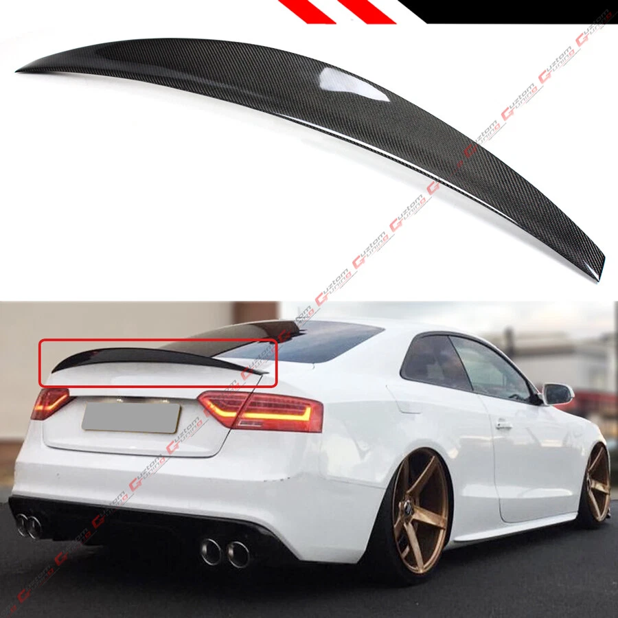 PARA AUDI A5 2009-2017 CUPÉ DE 2 PUERTAS ELN HIGHKICK ESTILO FIBRA DE CARBONO ALERÓN TAPA MALETERO Foto 2 de 4