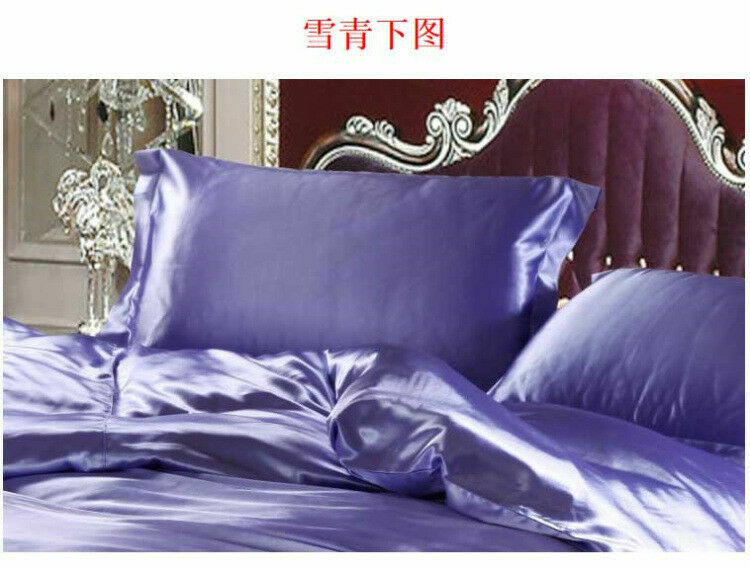 1Pair Comfy Soft Silk Blissy Satin Pillow Cases Cushion Cover Queen