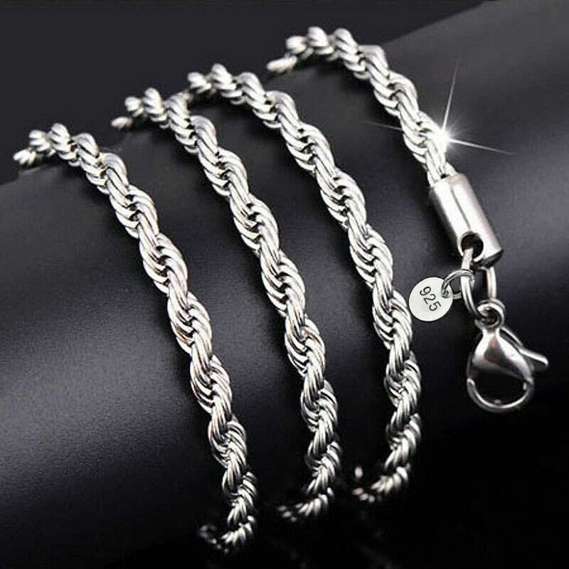 Silver rope clearance chain womens