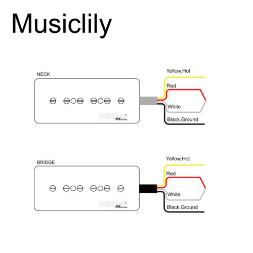 Wilkinson Black P90 Ceramic Single Coil Neck Bridge Pickup Set For SG LP Guitar - Picture 3 of 6