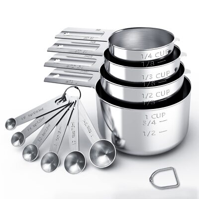 Stainless Steel Measuring Cups & Spoons Set Cups And Spoonskitchen Gadgets For C