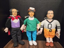 Vtg 1999 2001 15" tall The Three Stooges Stuffed Plush Vinyl Dolls LOT OF 3