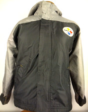 Reebok On Field NFL Pittsburgh Steelers Boys Zip Up Hooded Jacket Size S 8 