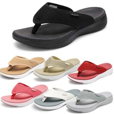 Women Arch Support Soft Cushion Flip Flops Thong Lightweight Beach Sandals