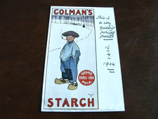 ORIGINAL  TUCK CELEBRATED POSTER ADVERT POSTCARD - COLMAN'S STARCH, ALDIN, 1502.