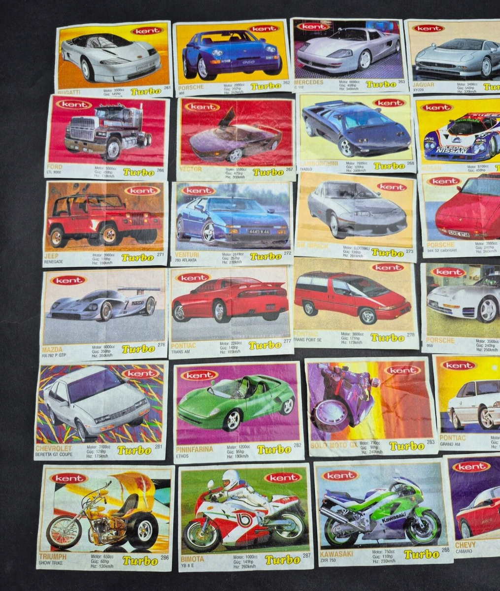 TURBO-KENT COLLECTION 68pcs. chewing gum, chewing gum wrappers