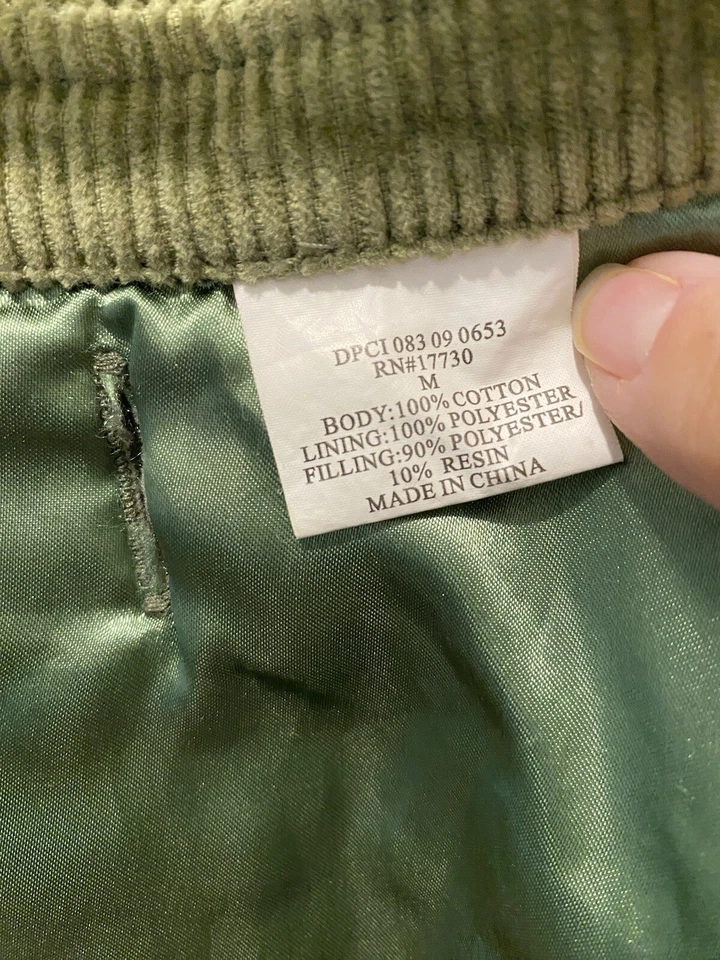 WOOLRICH DOGGY “Vest/Jacket” Size Medium Olive Green Corduroy Cotton EUC - Image 3 of 4