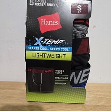 Hanes Boy Boxer Briefs 5-Pack Size Small 6-7 Printed Stretch X-Temp Tagless