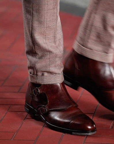 Handmade Monk Style Leather Boot, Men triple Buckle ankle leather Boot, Men boot