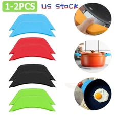 1-2X Silicone Pot Holder Cast Iron Hot Skillet Handle Cover Potholder Pan Sleeve