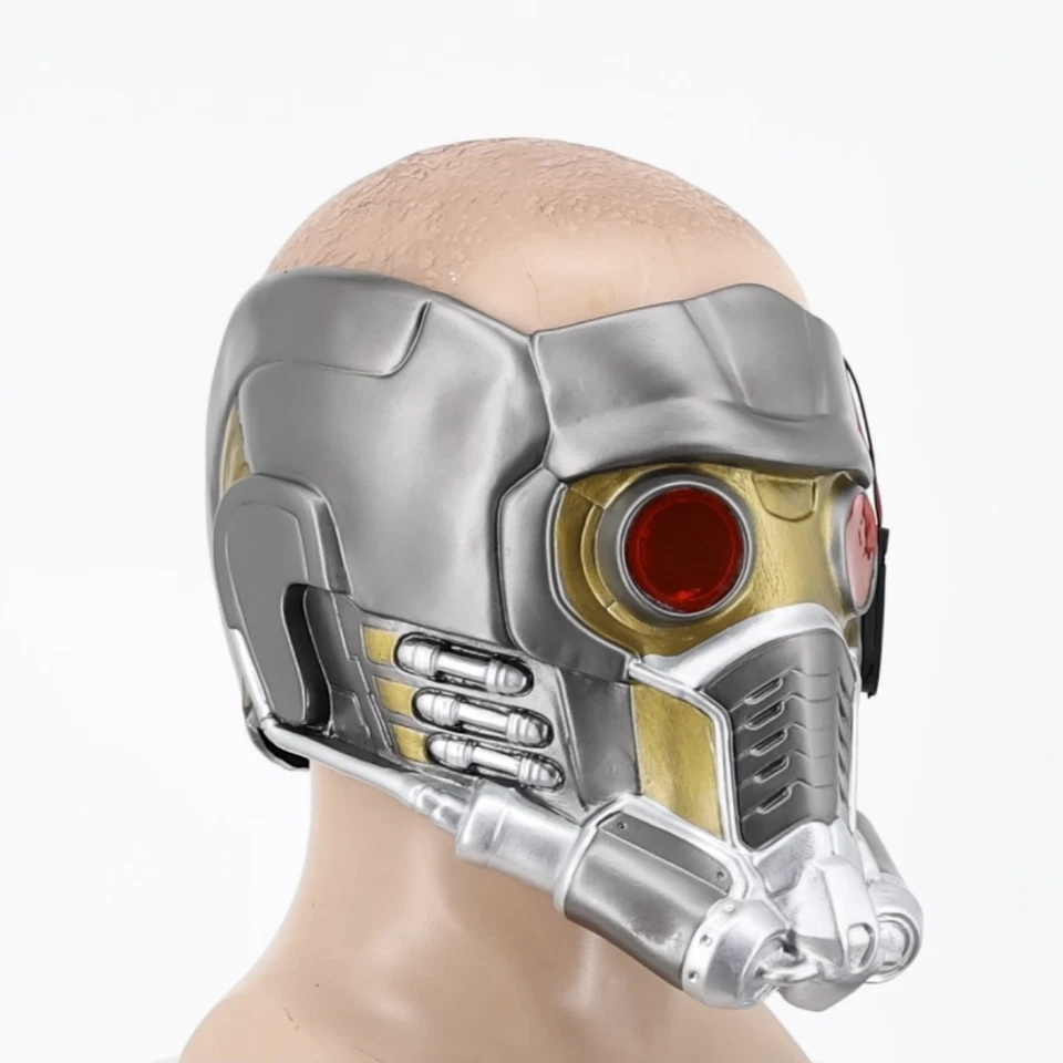 Star Lord LED Helmet Cosplay Superhero Star Lord Quill LED Mask Props Latex - Image 2 of 4