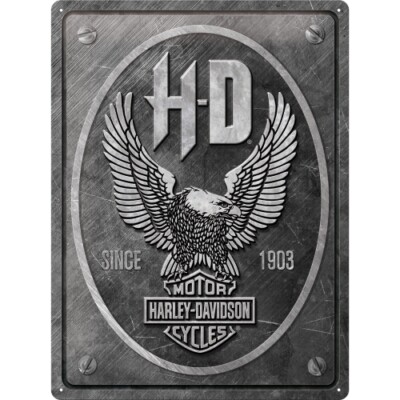 Blechschild HARLEY DAVIDSON Metal Eagle 30x40cm gewölbt geprägt Biker Schild USA
