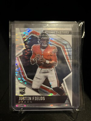 2021 Panini Rookies & Stars #104 Justin Fields Bears RC Silver Pulsar Prizm
