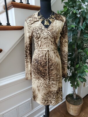 Moa Moa Women's Brown Polyester Blend V-Neck LongSleeve Knee Length Dress Size M | eBay Moa Moa Women's Brown Polyester Blend V-Neck LongSleeve Knee Length Dress Size M | eBay