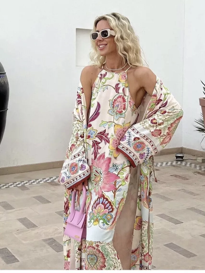 Printed flowing store dress zara