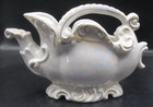 Vintage G. 302 Cherub Dish Footed White Gold Porcelain Planter Bowl Figurine — photo 3