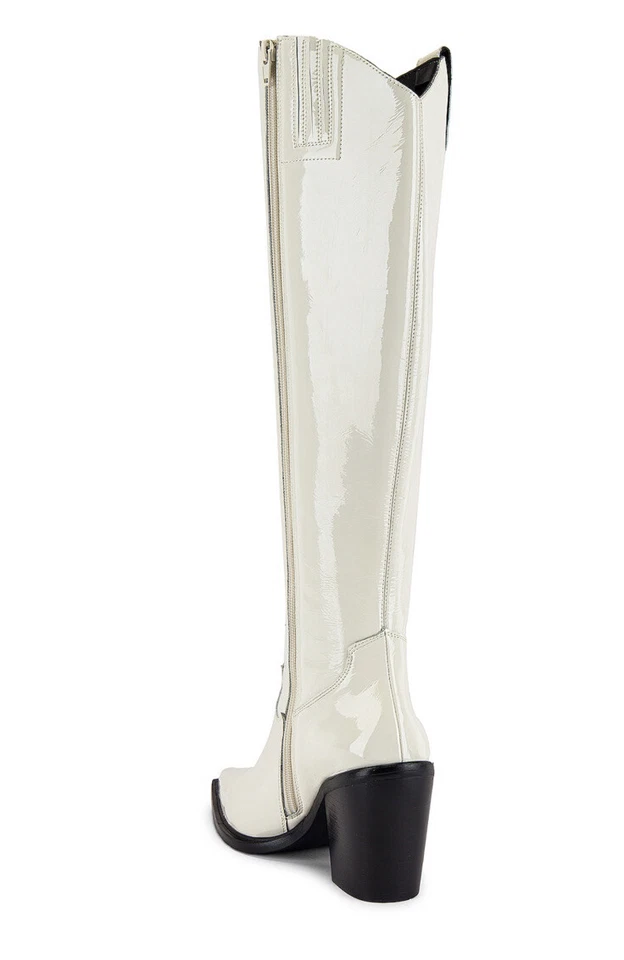 BOTAS JEFFREY CAMPBELL 9 BLANCAS Rumoreadas Western Botas hasta la rodilla Patente Vaquero Foto 2 de 4