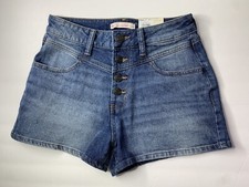 So Blue Womens 1 25W High Rise Curvy Mom Shorts NWT