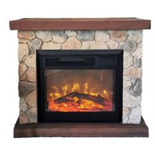 Camino Elettrico da Parete con Inserto Led Caminetto Effetto Pietra