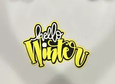 Hello Winter Scrapbook Title Handmade Paper Pieced Die Cut