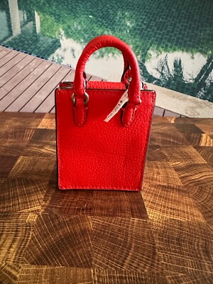 希少✨COACH Bag Charm Keychain Signature NWT Coach North South Mini Tote Leather Bag Charm Keychain CU280