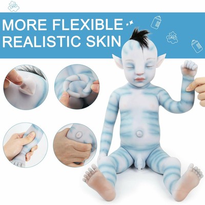Ivita Avatar Garcon Silicone Reborn Doll Yeux Fermes Silicone Baby Infant Ebay