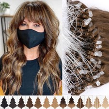 Thick Silicone Micro Beads Link Micro Ring Loop Tip Remy Human Hair Extensions F