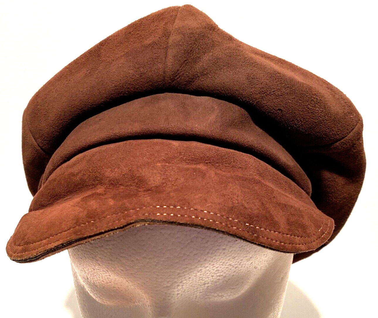 VTG Saks Fifth Ave Suede Hat Newsy Newsboy 6 Pane… - image 11