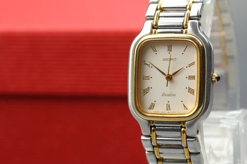 Vintage 1989 Seiko Exceline 4N21-5040 Two-Tone Roman Quartz Womens Watch JAPAN