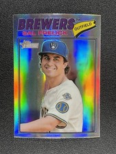 Sal Frelick 2026 Topps Heritage Chrome Refractor Parallel Milwaukee Brewers #195