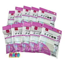 Daiso 2Way Make Up Cotton Buds Precision tip Pointed Swabs Set of 10 New Japan