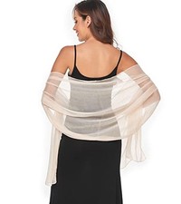 Women Shawls and Wraps for Evening Dress Lightweight Scarf 79'' 18' Champagne