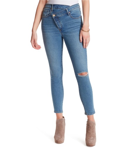 Jessica Simpson Damen Asymmetrische Skinny Fit Jeans, Blau, 24 Regular