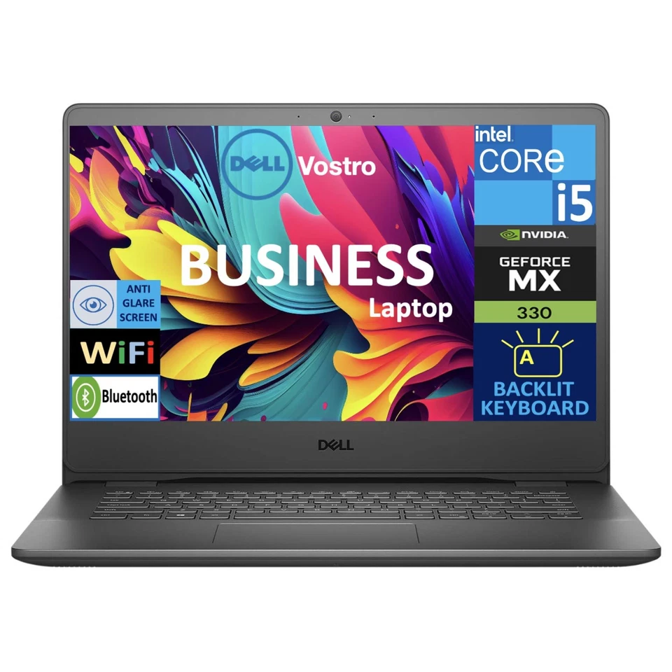 Dell Vostro 3400 14.0" TN HD Intel i5-1135G7 32GB 2TB SSD MX330 W10P Laptop, BK