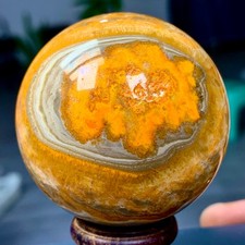 208G Natural Bumblebee Ocean Jasper agate Crystal sphere Specimen ball