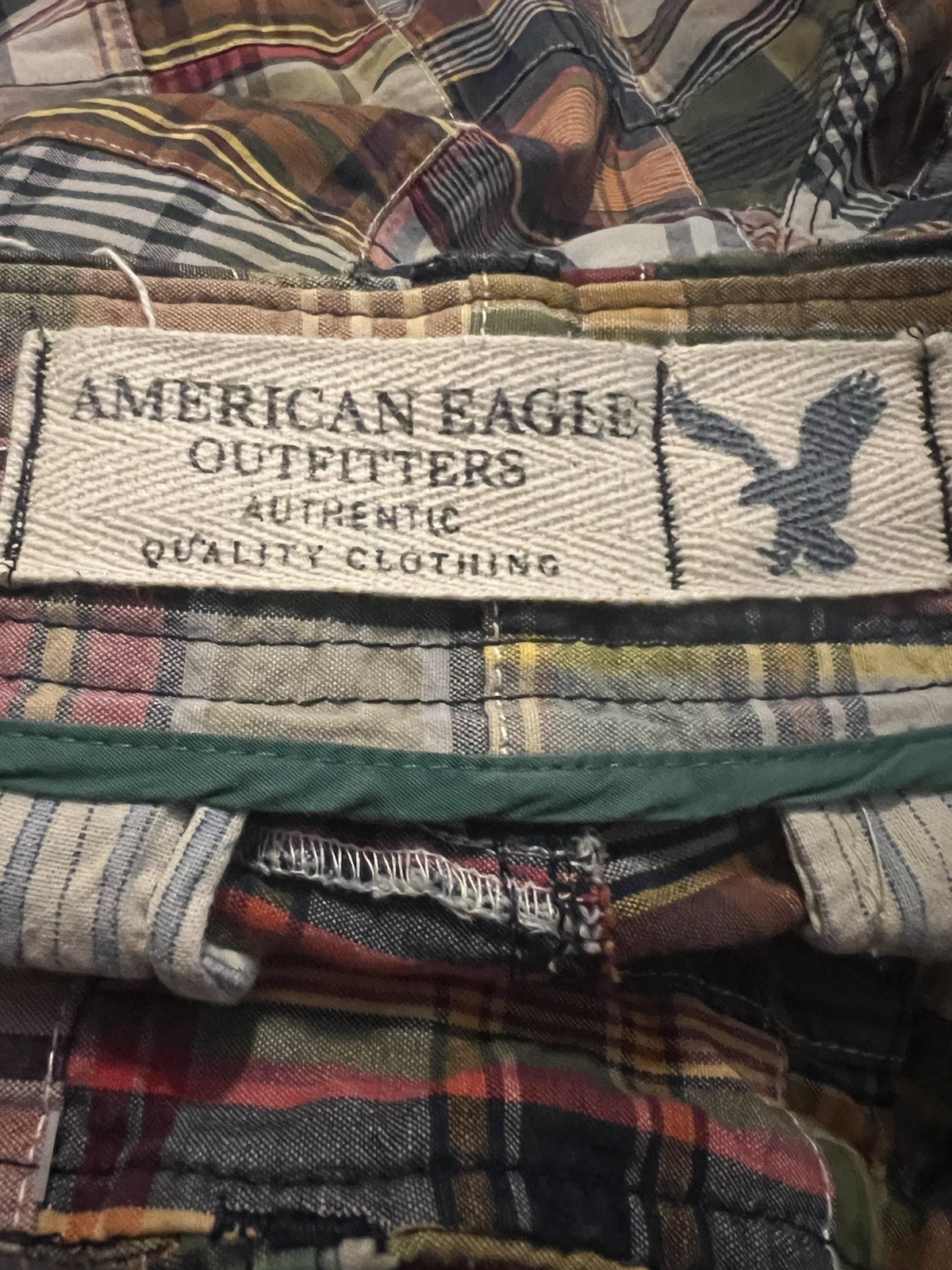 American Eagle Patchwork Shorts 32 100% Cotton - image 6