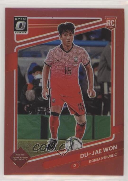 2021-22 Panini Donruss Road to Qatar Optic Red Prizm 6/149 Du-jae Won #140 5ya