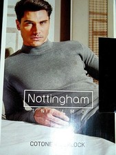 maglia uomo NOTTINGHAM lupetto manica lunga cotone caldo T g 6/XL nero DIEGO