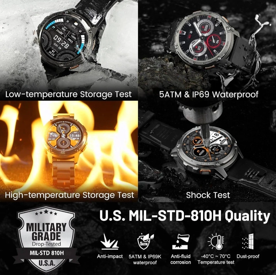 KOSPET Tank T3 GPS Smart Watch for Men-Pressure/Altitude/Compass, Extra-Large... - Image 2 of 4