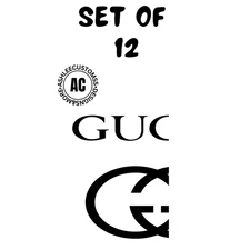 Set of 12 GUC vinyl decal stickers party decal color choice size color