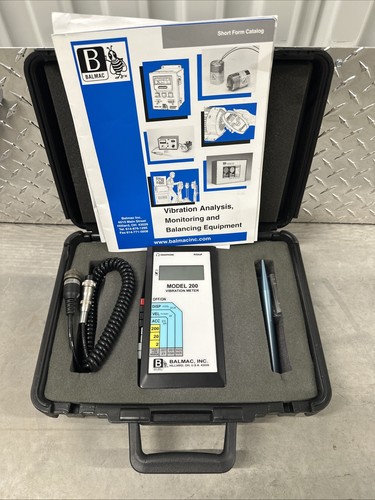 Balmac Model 200 Vibration Meter Tool with Case & Probe